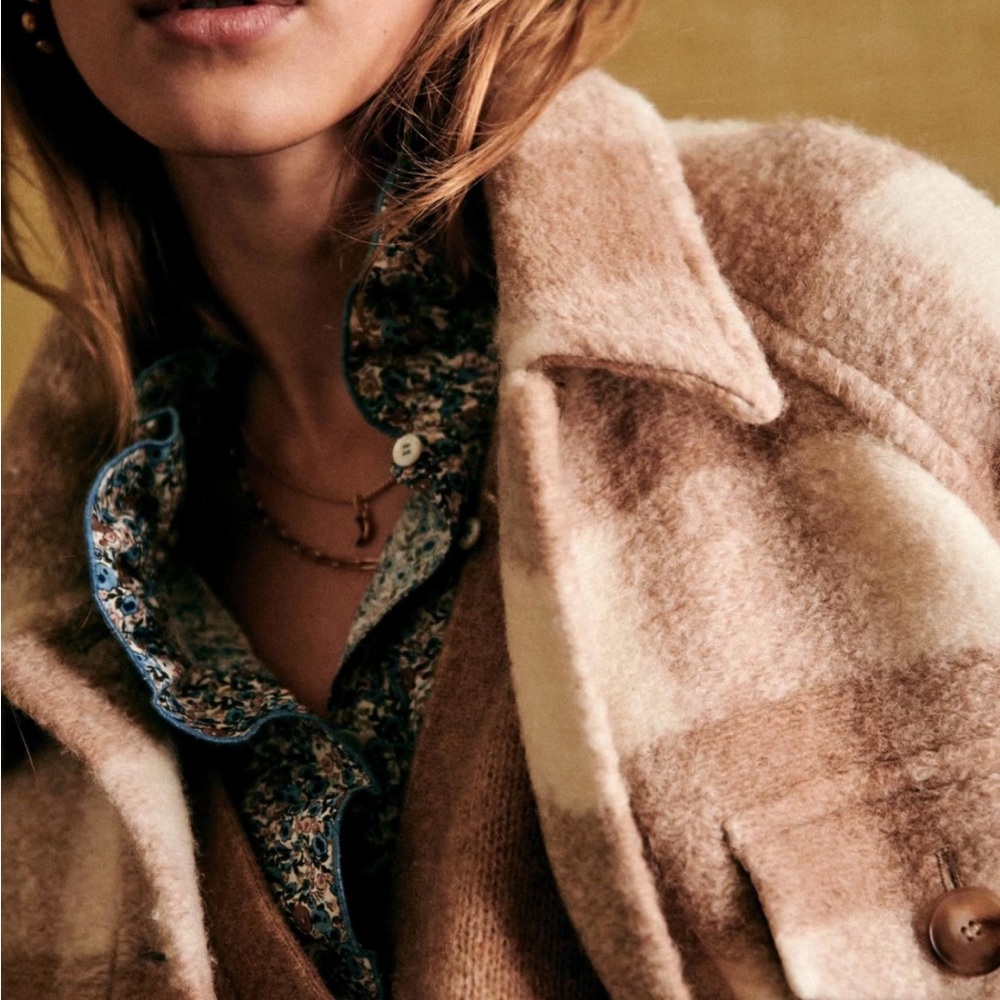Sezane Joe Coat Ecru Beige - Picture 3 of 10